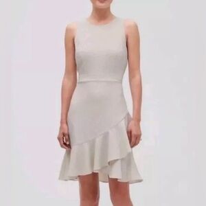 Banana Republic Polka Dot Ruffle Dress Cream and Black. Size 0